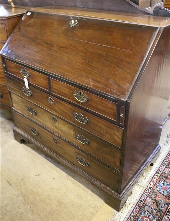 George III mahogany bureau(-)